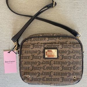 Juicy Couture Crossbody Bag Purse Taupe Brown Y2K